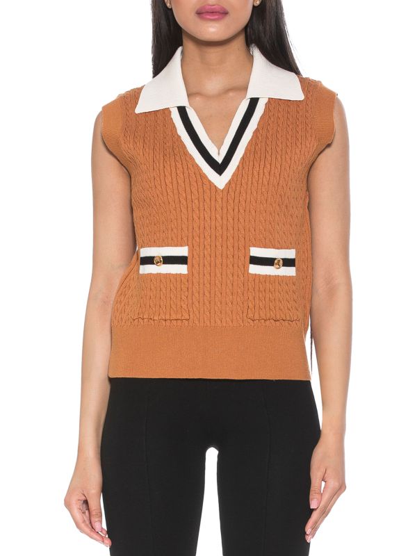 Alexia Admor Michelle Cable Knit Vest